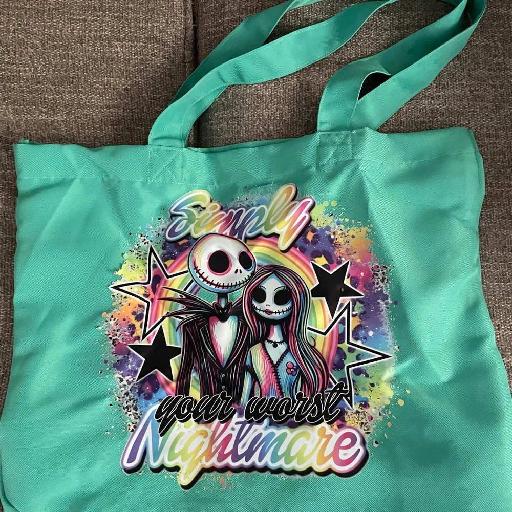 Teal Nightmare Tote Bag - Picture 1 of 4